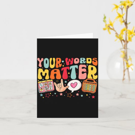 Your Words Speech Therapy Language Pathologist Slp カード (黄色い花)