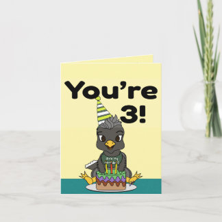 You're 3 Happy Birthday Card カード