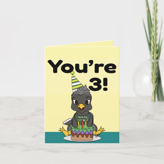 You're 3 Happy Birthday Card カード (正面)