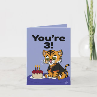 You're 3 Tiger Cub Happy Birthday Card カード