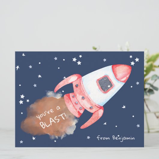 You're A Blast Space Rocket Valentine Card 招待状 (スタンド正面)