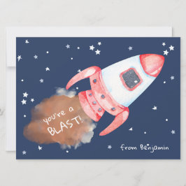 You're A Blast Space Rocket Valentine Card 招待状