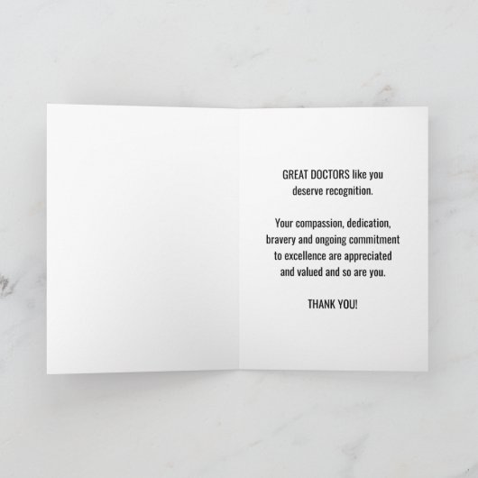 You're a Great Doctor, Making World a Better Place カード (内部)