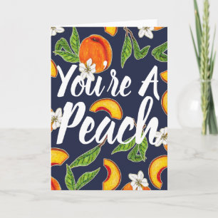You're A Peach イラスト Peach & ネイビー カード