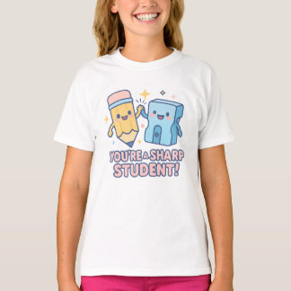 You're a Sharp Student – Cute Pencil & Sharpener B Tシャツ