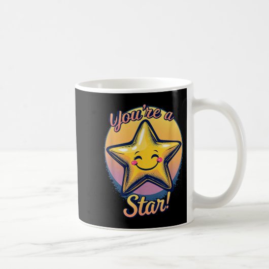 You're A Star Compliment Day Motivational Design  コーヒーマグカップ (右)