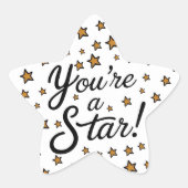 "You're a Star" Sticker – Gold Stars and Cursive 星シール (正面)