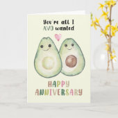 you're all I Avo wanted avocado Anniversary Card カード (黄色い花)