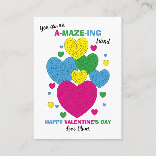 You're Amazing Maze Classroom Valentine Note Card ノートカード (正面)