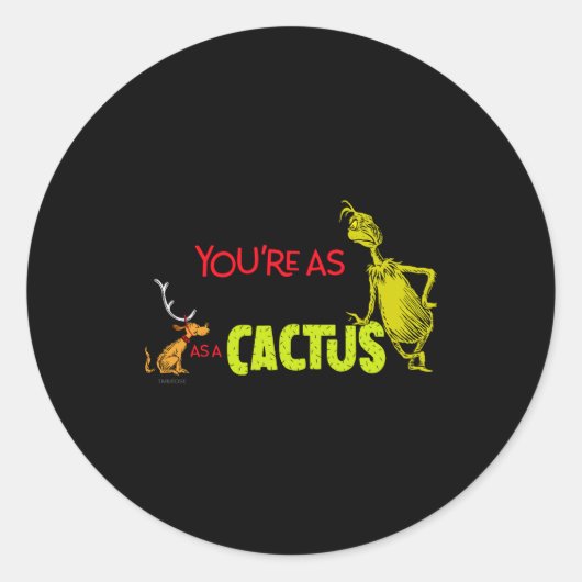 Youre As Cuddly As A Cactus Quote ラウンドシール (正面)