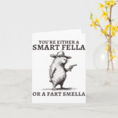 You're Either A Smart Fella Or A Fart Smella Funny カード (黄色い花)