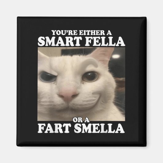 You're Either A Smart Fella Or A Fart Smella Funny マグネット (正面)