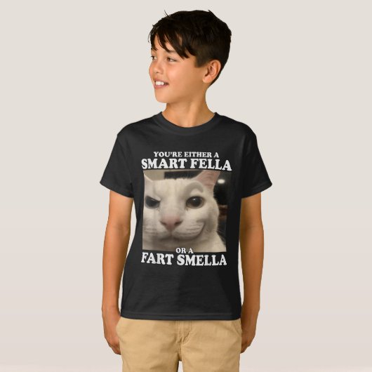 You're Either A Smart Fella Or A Fart Smella Funny Tシャツ (正面フル)