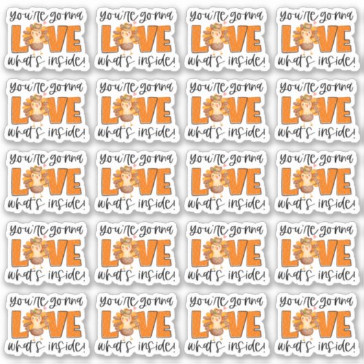 You're Going to Love What's Inside Fall Turkey シール (正面)