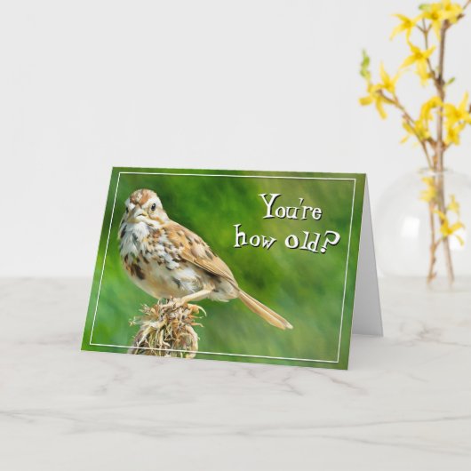 You're How Old?  Birthday Card カード (黄色い花)