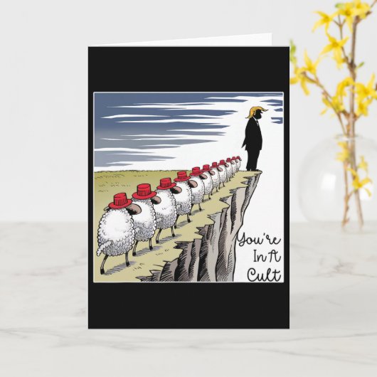 You're In A Cult - Funny Anti Trump  カード (黄色い花)