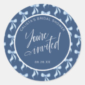 You're Invited Bow Bridal Shower Envelope Seals ラウンドシール (正面)