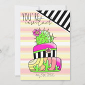 "You're Invited" Neon Cactus Invitation 招待状 (正面)
