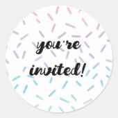 You're Invited - Sprinkle Sticker ラウンドシール (正面)