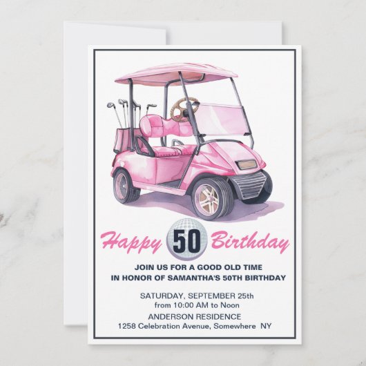  You're Invited to a Tee-rific 50th Golf Party 招待状 (正面)
