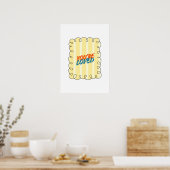 You're Loved Retro Quote Yellow Stripe Nursery art ポスター (キッチン)