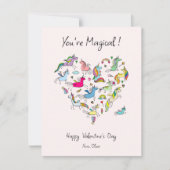 You're Magical, Cute Unicorn Kids Valentine's Day  ノートカード (正面)