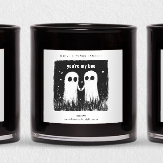 You're My Boo Funny Halloween Candle Label Square スクエアシール