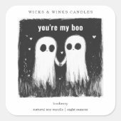 You're My Boo Funny Halloween Candle Label Square スクエアシール (正面)