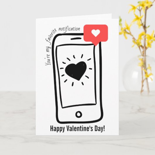 You're My Favorite Notification Valentine's Day カード (黄色い花)