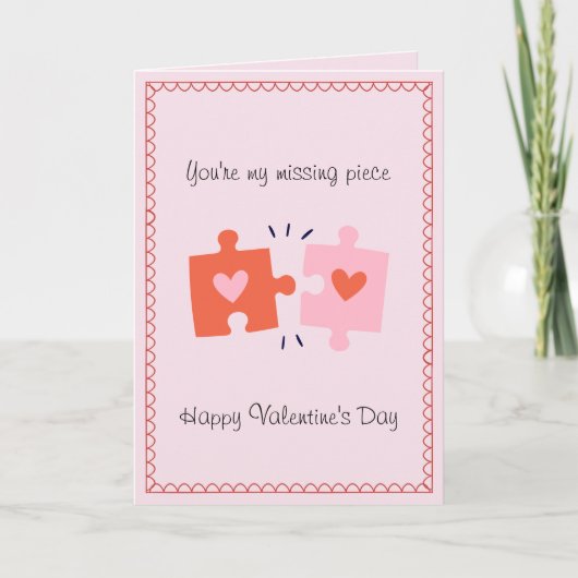 You're My Missing Piece Funny Valentines Day シーズンカード (正面)
