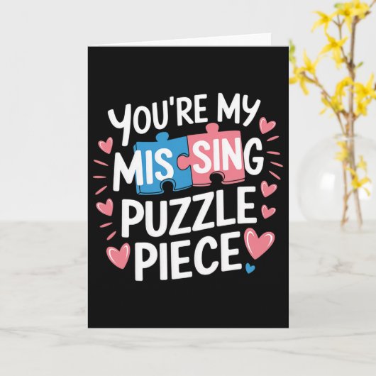 You're My Missing Puzzle Piece Valentine Matching カード (黄色い花)