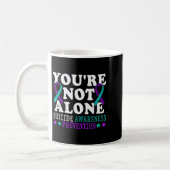 You're Not Alone Depression Suicide Prevention Awa コーヒーマグカップ (左)