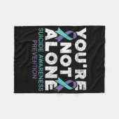 Youre Not Alone Depression Suicide Prevention Awar フリースブランケット (正面(横))