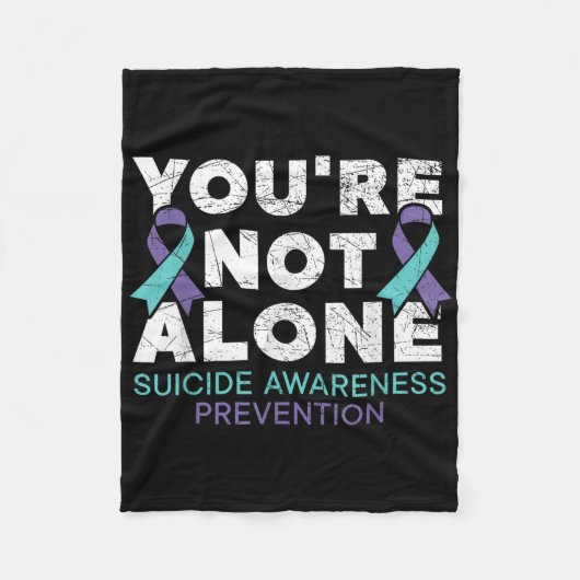 Youre Not Alone Depression Suicide Prevention Awar フリースブランケット (正面)