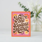 You're One Badass Mother Funny Retro Mother's Day ポストカード (スタンド正面)