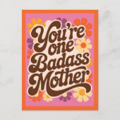 You're One Badass Mother Funny Retro Mother's Day ポストカード (正面)