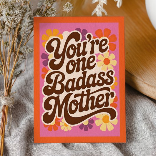 You're One Badass Mother Funny Retro Mother's Day ポストカード