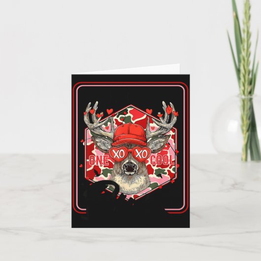 You're One Cool Buck Camouflage Valentine's Day Hu カード (正面)