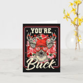 You're One Cool Buck Camouflage Valentine's Day Hu カード (黄色い花)
