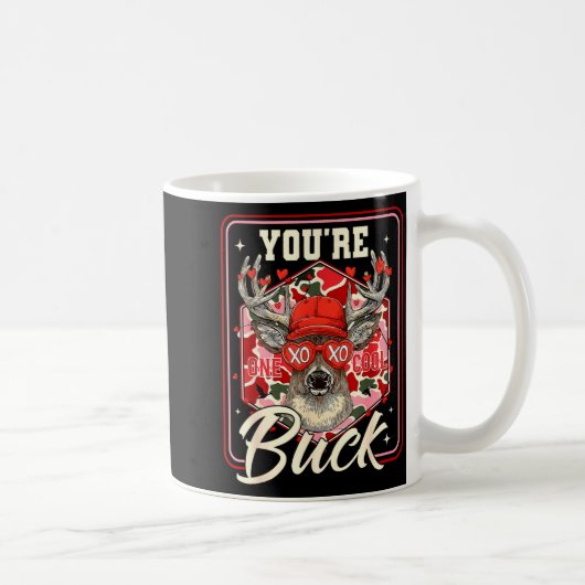 You're One Cool Buck Camouflage Valentine's Day Hu コーヒーマグカップ (右)