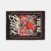 You're One Cool Buck Camouflage Valentine's Day Hu フリースブランケット (正面(横))