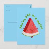 Your'e One in a Melon Cute Funny Watermelon Pun  ポストカード (正面/裏面)