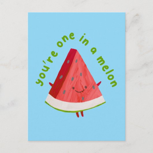 Your'e One in a Melon Cute Funny Watermelon Pun  ポストカード (正面)