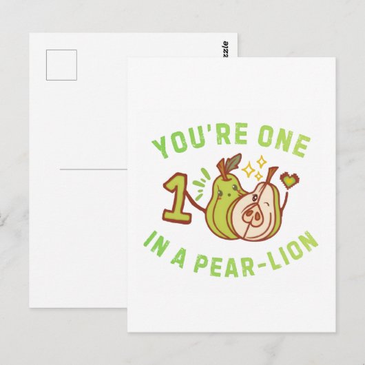 You're One In A Pear-Lion Pear Pun ポストカード (正面/裏面)