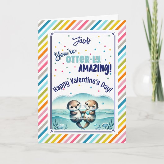 You're Otterly Amazing cute otter Valentine シーズンカード (正面)