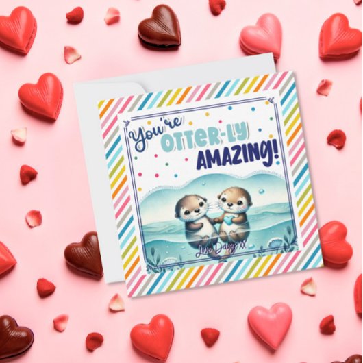 You're Otterly Amazing cute otter Valentine シーズンカード