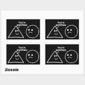 You're Pointless Geometric Shapes Funny Humor 長方形シール (シート)