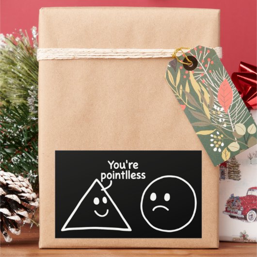 You're Pointless Geometric Shapes Funny Humor 長方形シール (クリスマス)