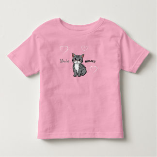 You're Purr-fect Animated Cat and Hearts Pink トドラーTシャツ