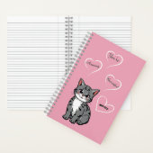 You're Purr-fect Animated Cat and Hearts Pink ノートブック (内側)